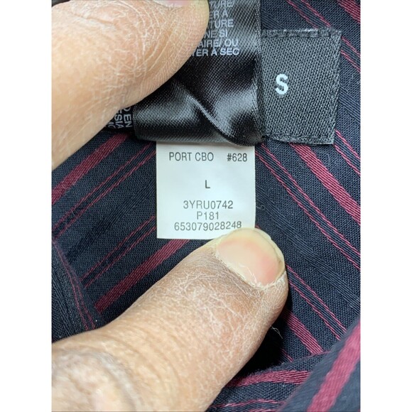 Axcess Button Up Shirt Mens Large Black Red Striped Classic Fit Long Sleeve - Picture 10 of 16